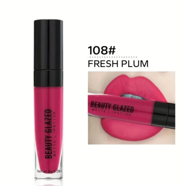 Beauty Glazed Matte Lipstick Smudge Proof Fresh Plum 108 - Image 1