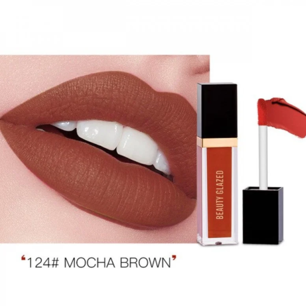 Beauty Glazed Matte Liquid Lipstick Mocha Brown 124 - Image 1