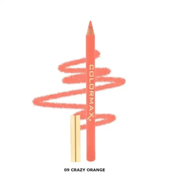 Colormax Satin Glide Lip Liner Pencil – Crazy Orange 09 - Image 1