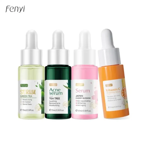 Fenyi Green Tea/Tea Tree/Cherry Blossom/Vitamin C Serum (17ml*4) - Image 1