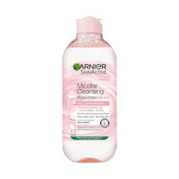 Garnier Skinactive Micellar Water With Rose Water All-in-1 – 400ml - Image 1
