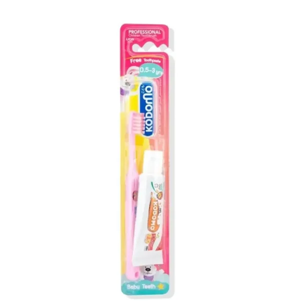 Kodomo Baby Toothbrush With Toothpaste – 0.5/3 Years - Image 1