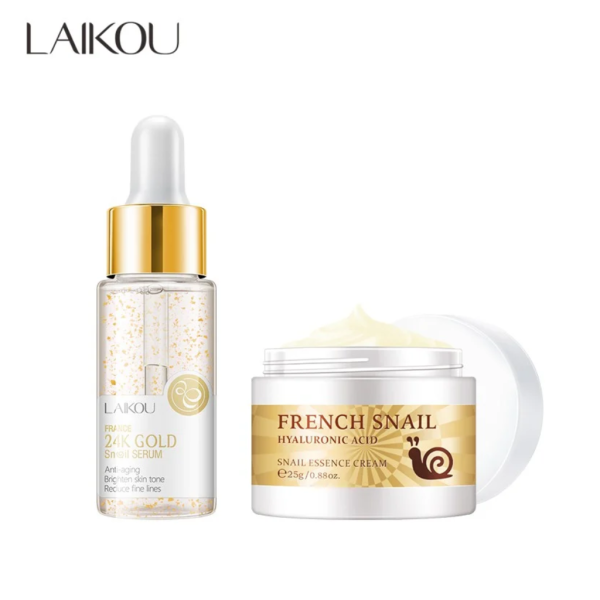 LAIKOU 24k Gold Face Serum & Extract Face Cream 25 gm [Combo] - Image 1
