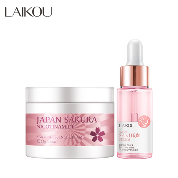 LAIKOU Japan Sakura Serum & Cream ( 17ml+ 25 gm ) - Image 1