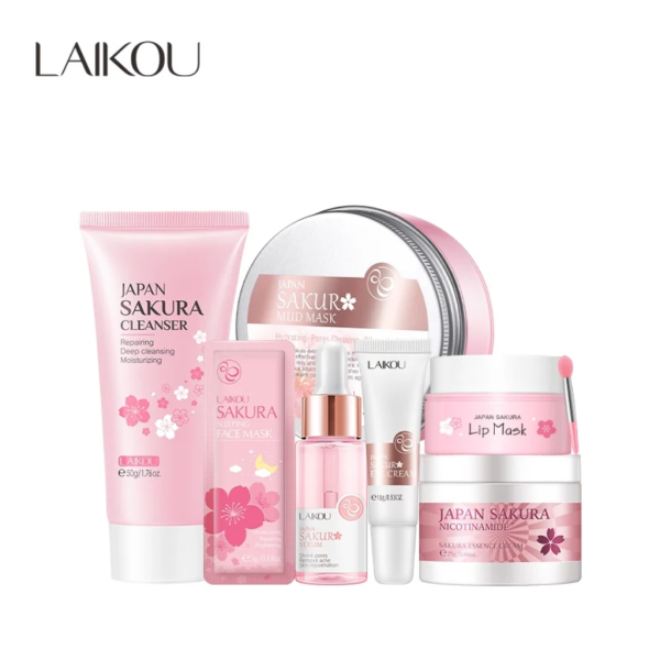 Laikou Sakura Skin Care Set – 7pcs - Image 1