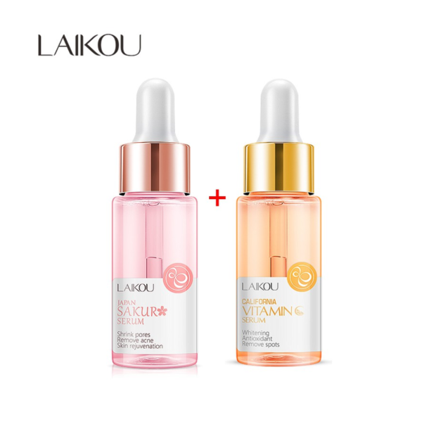 Laikou Serum Combo Sakura & Vitamin C Serum – ( 17ml +17ml ) - Image 1