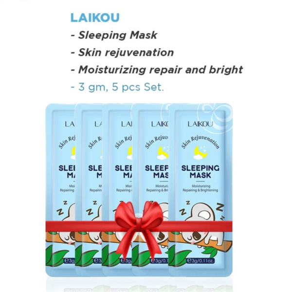 Laikou Sleeping Mask – Skin rejuvenation – Moisturizing repair and bright – 3g -5pcs - Image 1