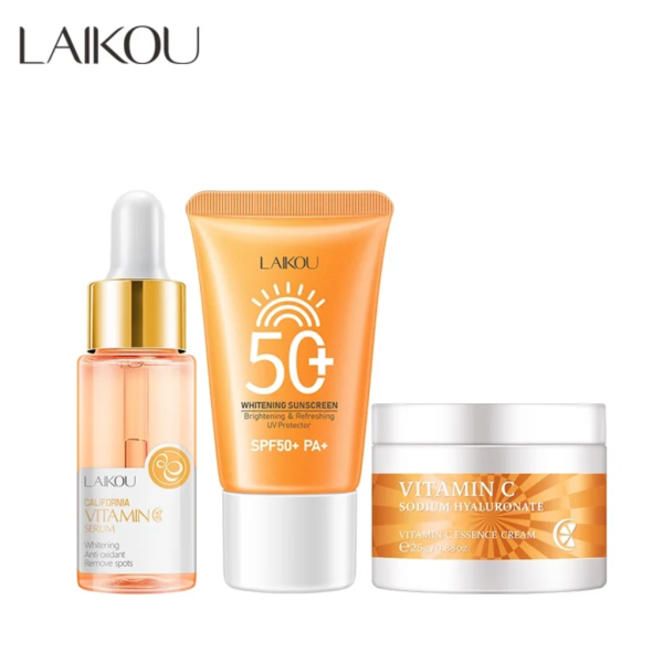 Laikou Vitamin C Serum 17ml , Cream 25gm and Sunscreen 30gm - Image 1