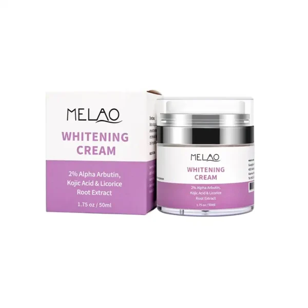 Melao-Whitening-Cream-2-Alpha-Arbutin-Kojic-Acid-Licorice-Root-Extract-–-50ml.webp Melao Whitening Cream 2% Alpha Arbutin, Kojic Acid & Licorice Root Extract – 50ml - Image 1