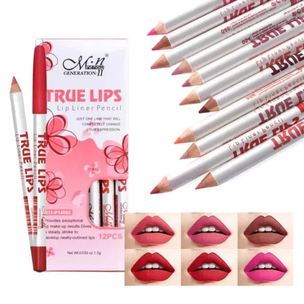 Menow True Lip Liner Pencil – 12 Pcs - Image 1