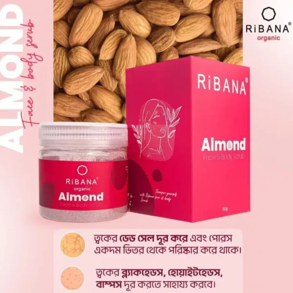 Ribana-Almond-Face-Body-Scrub-50g.webp Ribana Almond Face & Body Scrub 50g - Image 1